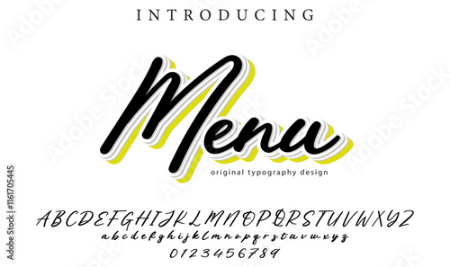 Menu Font Stylish brush painted an uppercase vector letters, alphabet, typeface