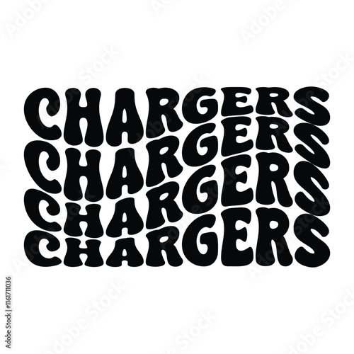 Chargers Vector Design on White Background