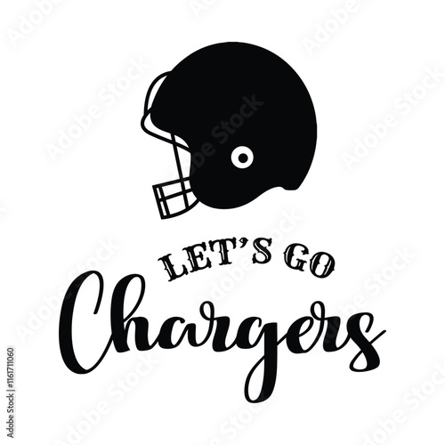 Let's Go Chargers Vector Design on White Background