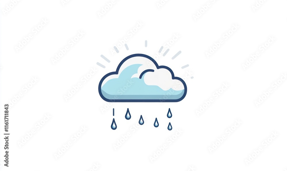 Simple illustration of a rain cloud. Simple illustration of a rain cloud.