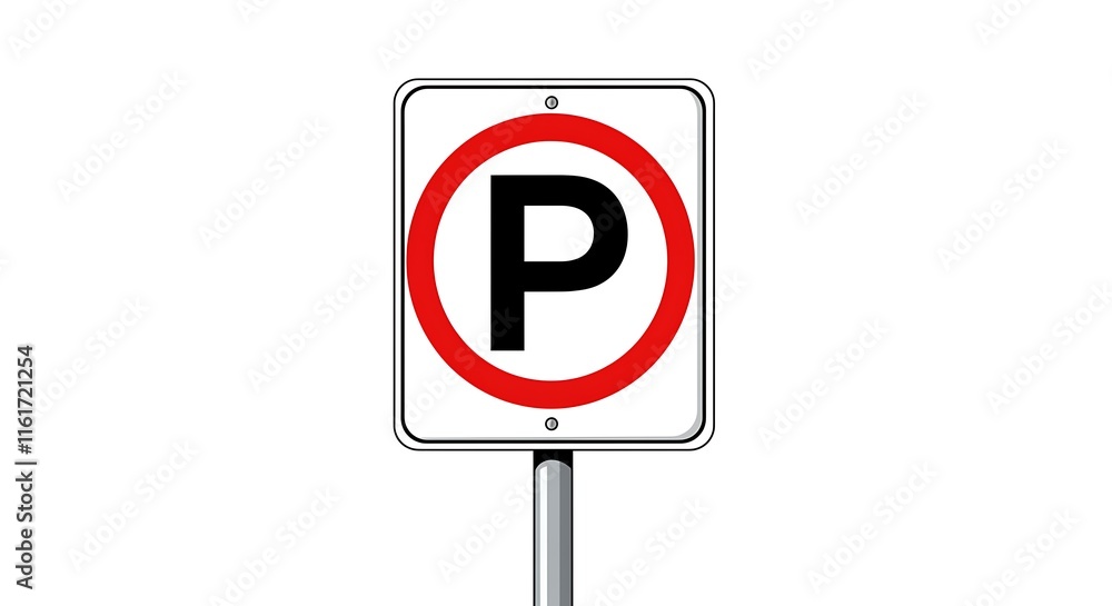 No Parking Sign Red Circle P Symbol Traffic Regulation Road Sign Parking Restriction Regulatory No Parking Sign Red Circle P Symbol Traffic Regulation Road Sign Parking Restriction Regulatory