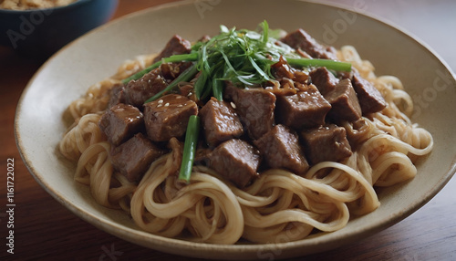 beef chow fun in a bowl photo