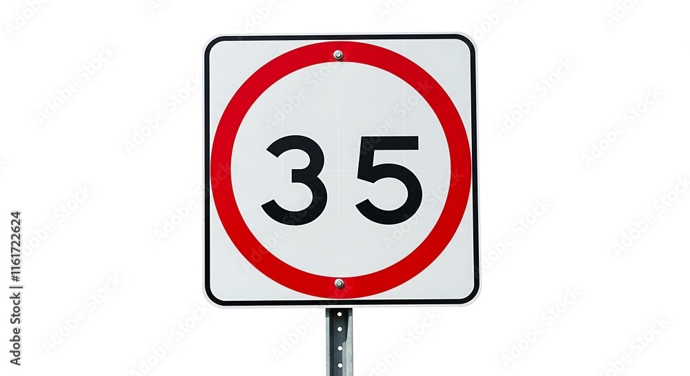 Speed Limit 35 mph Sign Road Safety Traffic Regulation Transportation Speed Limit 35 mph Sign Road Safety Traffic Regulation Transportation