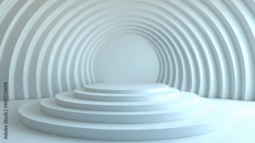 Abstract White Circular Platform Background Design Abstract White Circular Platform Background Design