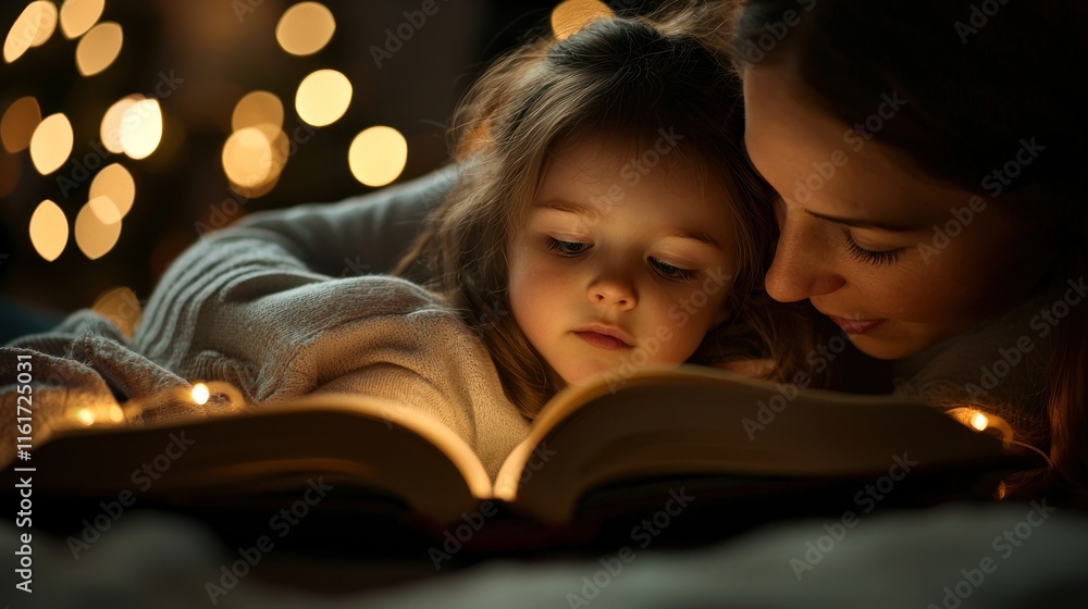 A child being hugged by a parent while reading a bedtime story, showcasing the warmth and connection of a close relationship. A child being hugged by a parent while reading a bedtime story, showcasing the warmth and connection of a close relationship.