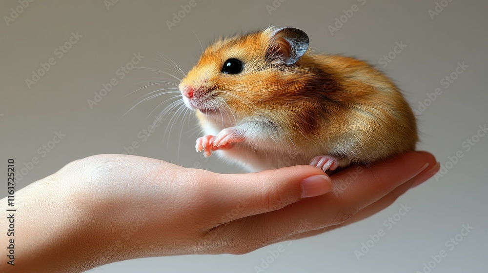 A hand gently holds a small, fluffy hamster, showcasing a moment of care and companionship. A hand gently holds a small, fluffy hamster, showcasing a moment of care and companionship.