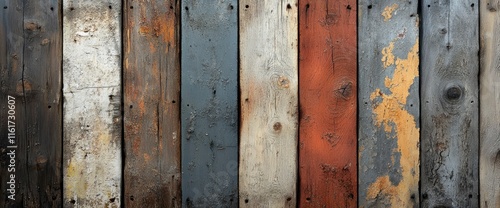 Rustic Multicolored Wooden Planks Background Texture