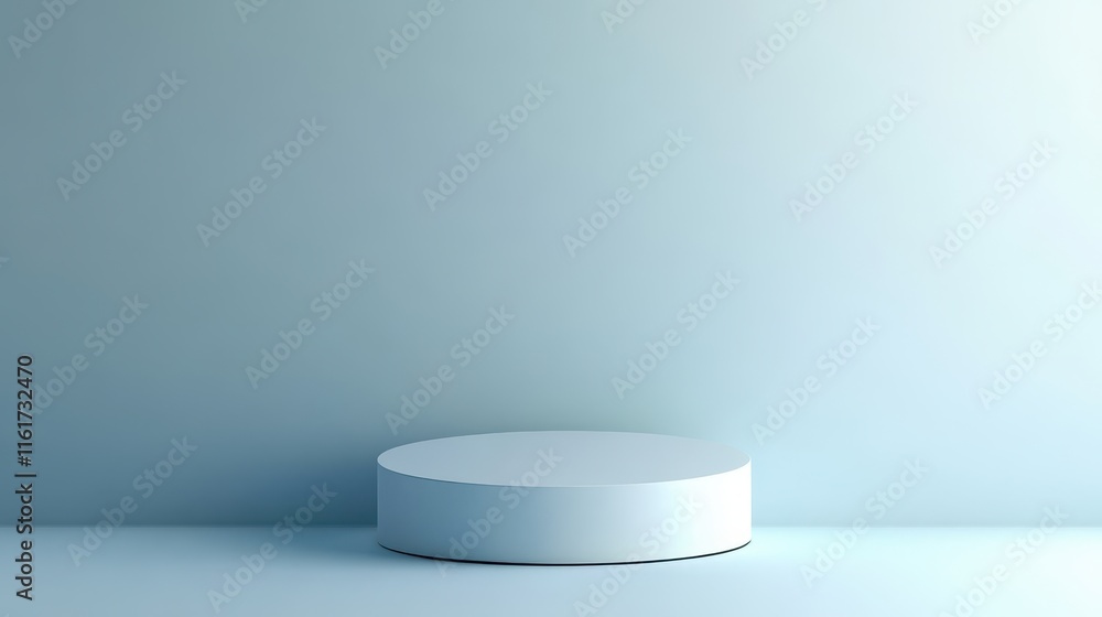 A Single White Cylinder on a Light Blue Background A Single White Cylinder on a Light Blue Background