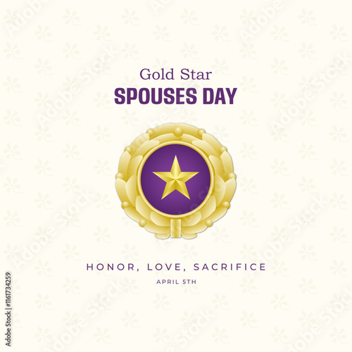 Happy Gold Star Spouses Day Design Background Illustration