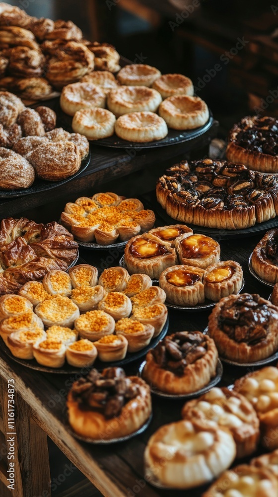 Assorted Delicious Pastries and Baked Goods Displayed