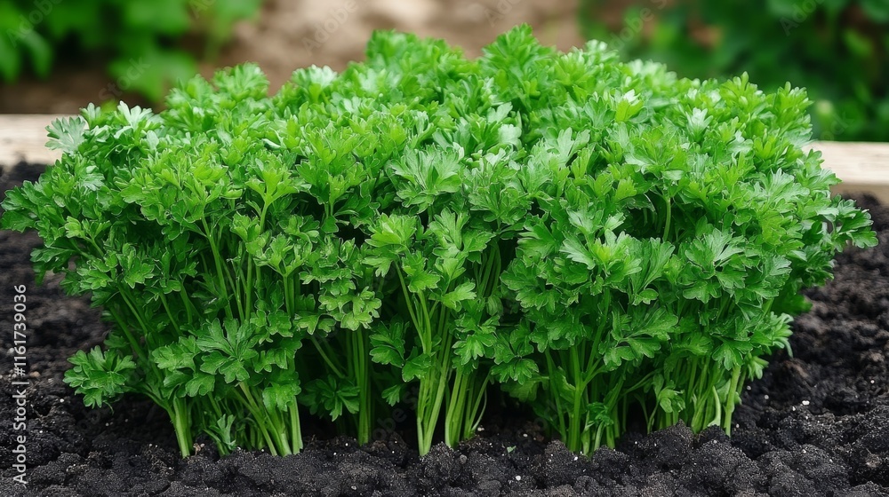 Parsley on garden Parsley on garden