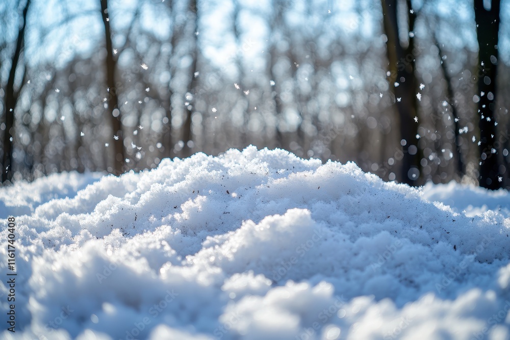 Sunny winter day, snowdrift in forest. Sunny winter day, snowdrift in forest.