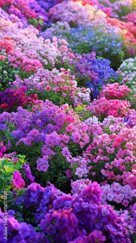 Vibrant Purple Pink Flower Garden Blooming Beautifully