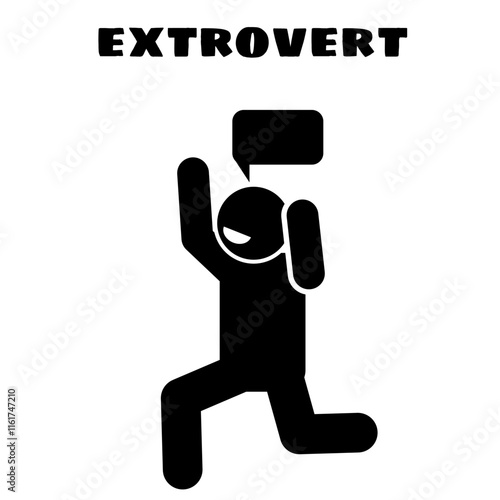 An illustration of an extroverted stick figure.