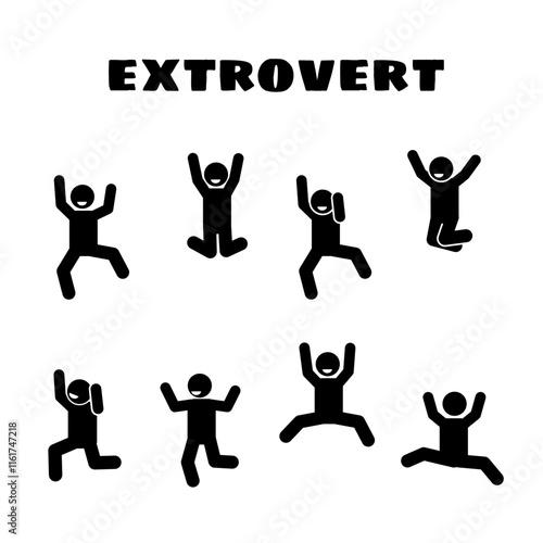 An illustration of an extroverted stick figure.