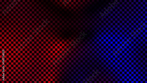 Abstract background with dynamic checkerboard with red and blue animated waves. 4k videos