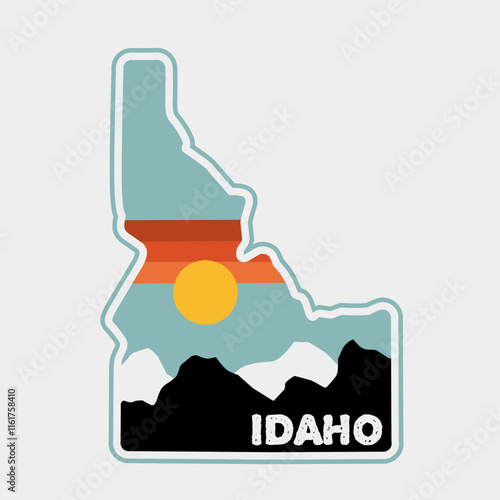 Idaho National Park Sticker with simple design Perfect for Print, etc