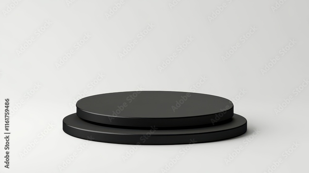 Black Circular Two Tiered Display Stand Black Circular Two Tiered Display Stand