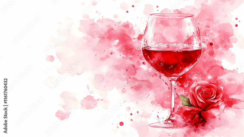 Crystal wineglass with red wine, reflecting light on a black background Crystal wineglass with red wine, reflecting light on a black background