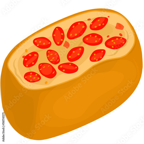 Illustration of meatball tofu with Chili
