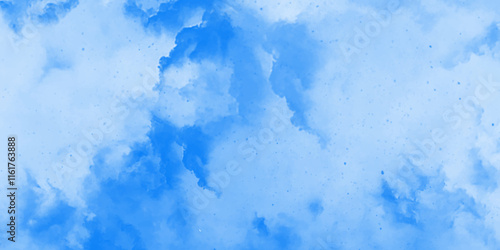 Abstract light blue watercolor cloudiness, mist, or smog background. light blue sky with white background and blurred pattern. Vivid textured aquarelle painted art design background.	
