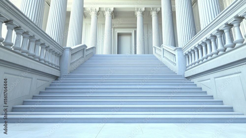 Fototapeta premium Grand Marble Staircase Leading to Classical Building Entrance