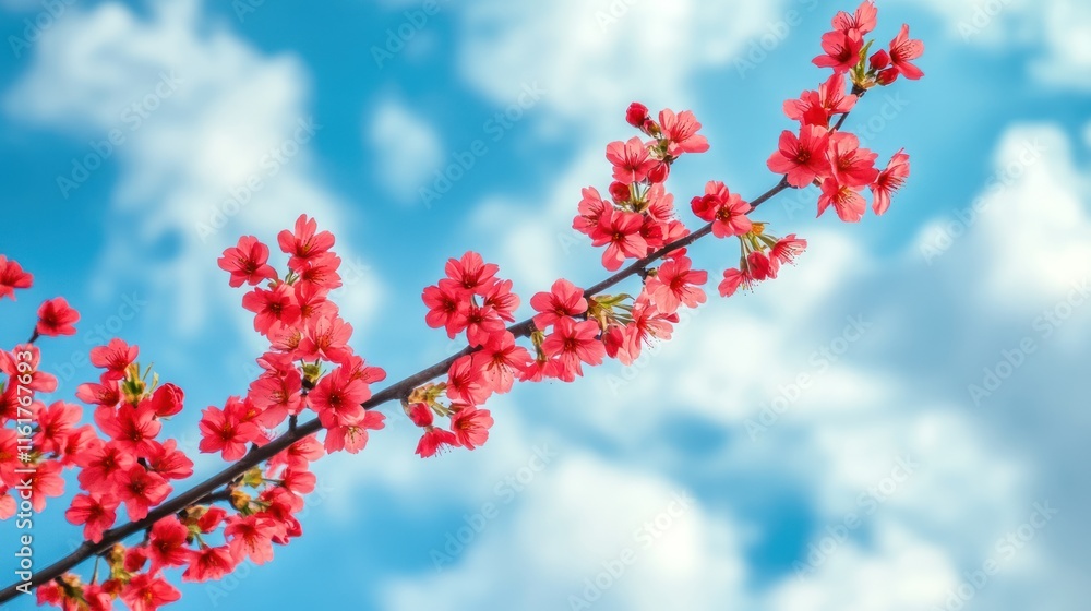 Stunning Pink Blossoms Against a Vibrant Blue Sky