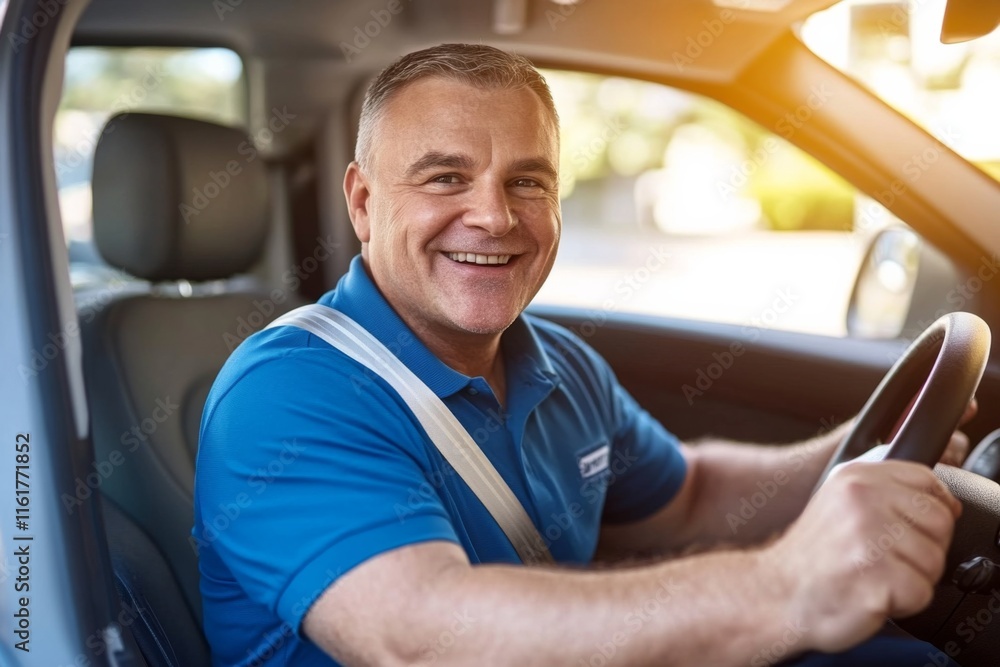 Joyful man in headphones delighting in music while cruising in a luxurious vehicle Joyful man in headphones delighting in music while cruising in a luxurious vehicle
