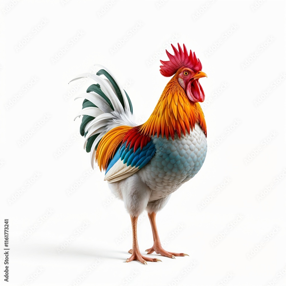Fototapeta premium rooster isolated on white background