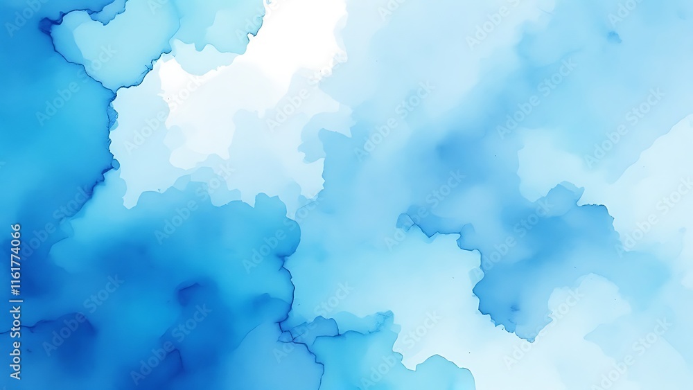 Obraz premium Aqua ocean sea blue watercolor paper texture, background for overlay