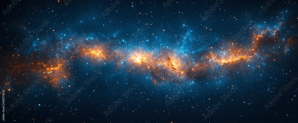 Obraz premium Celestial River A Cosmic Nebula in Deep Space