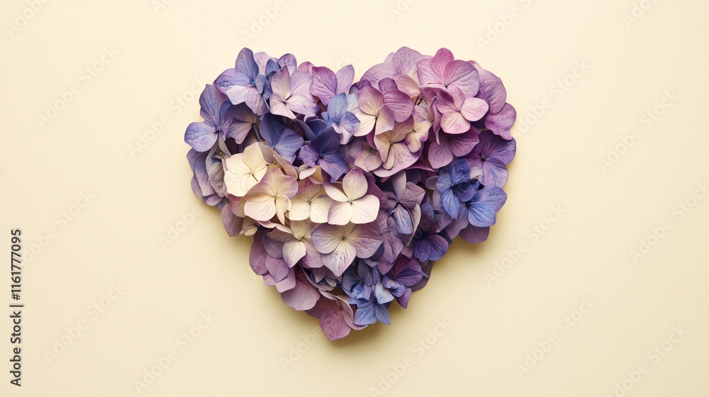 A heart shape crafted from vibrant, colorful flower petals. A heart shape crafted from vibrant, colorful flower petals.