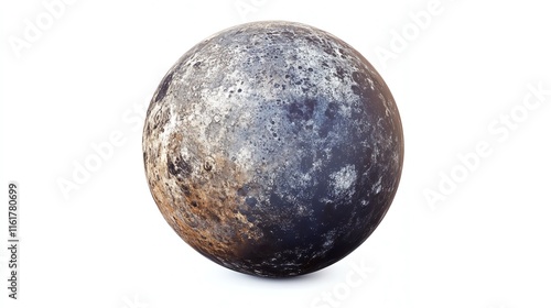 A realistic 3D render of the dwarf planet Pluto showcasing its unique surface features. photo