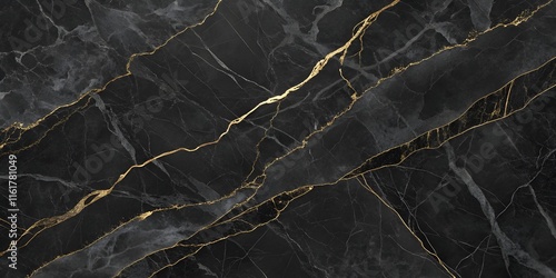 Black marmer or malmor  texture background with grey black marble and gold pattern. Wallpaper illustration