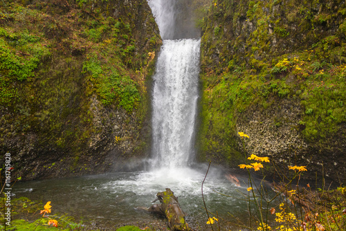 Lower Multnomah Falls in Autumn