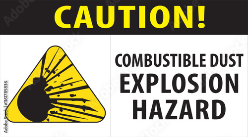 Explosive combustible dust warning sign vector.eps