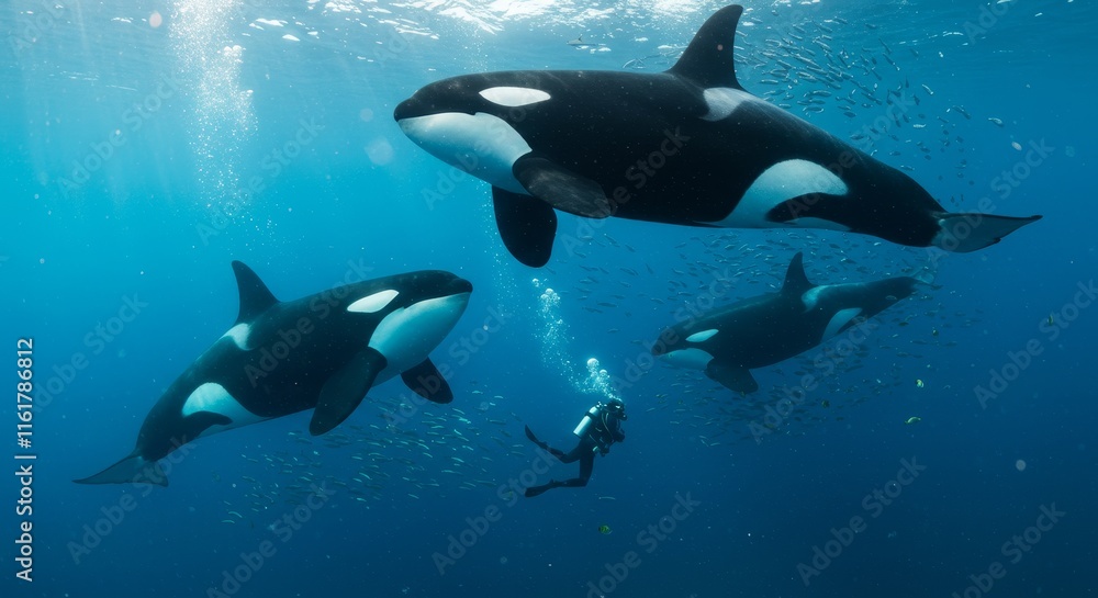 Obraz premium Majestic Killer Whale in Nature, beautiful whale in water