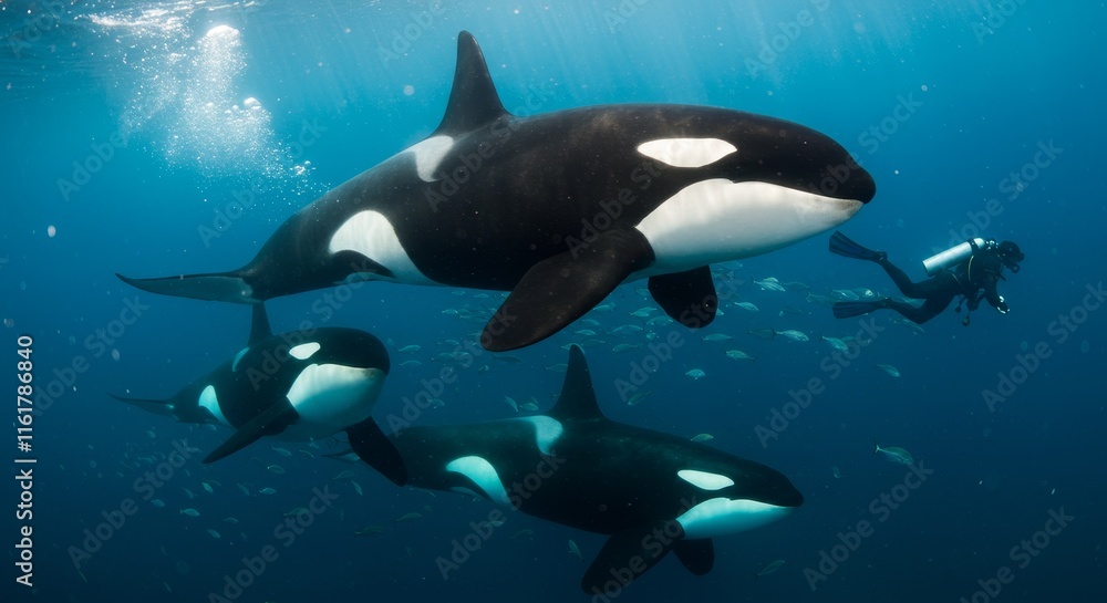 Fototapeta premium Majestic Killer Whale in Nature, beautiful whale in water