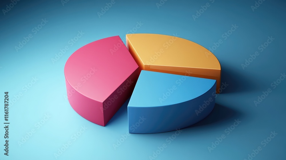 Obraz premium Colorful Pie Chart Representation of Data Analysis and Business Insights