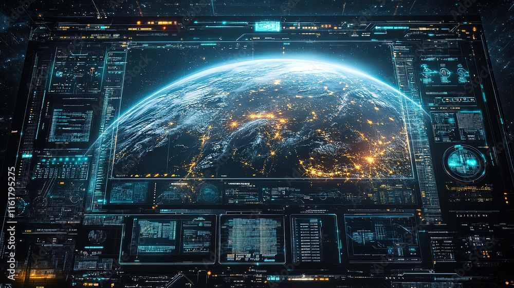 Fototapeta premium Abstract Technology Design for a Globalized Future