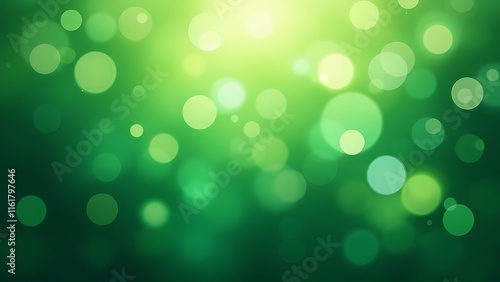 Green bokeh flare light effect on black background, for overlay and screen layer modes