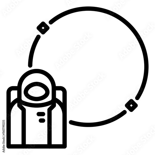 Astronaut icon, line icon style
