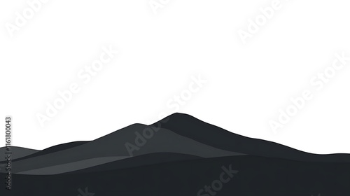 Wallpaper Mural Minimalist black mountain range silhouette against white background. Torontodigital.ca