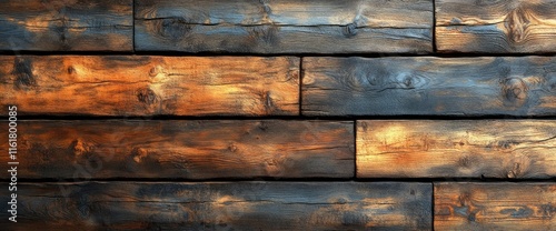 Wallpaper Mural Rustic Reclaimed Wood Background Texture - Dark Brown and Gold Tones Torontodigital.ca