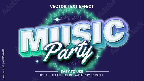 3d music party editable text effect