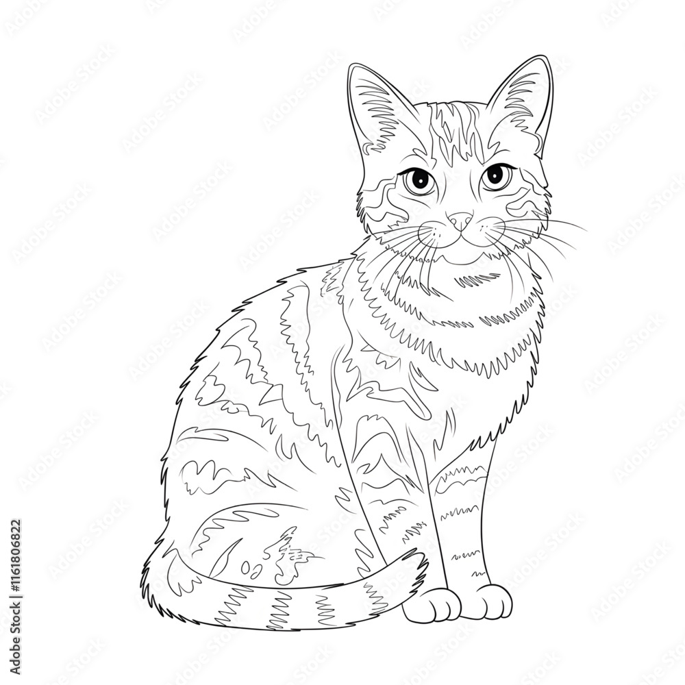 Obraz premium cat coloring page