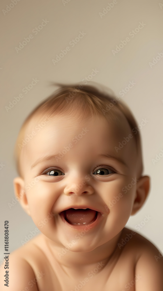 Adorable portrait of a happy Caucasian baby boy with a broad joyful smile and twinkling eyes Adorable portrait of a happy Caucasian baby boy with a broad joyful smile and twinkling eyes