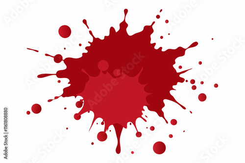 Ruby paint splatter on white background