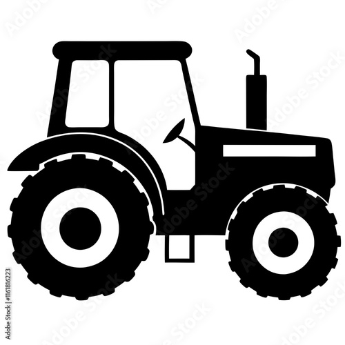 Tractor silhouette vector, tractor, farm, agriculture,