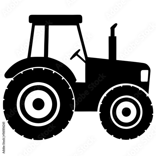 Tractor silhouette vector, tractor, farm, agriculture,